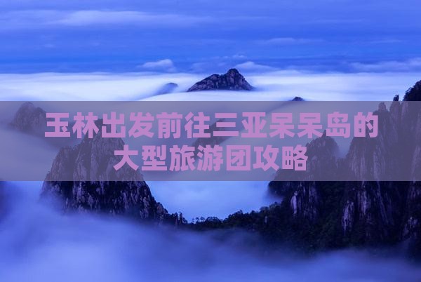 玉林出发前往三亚呆呆岛的大型旅游团攻略