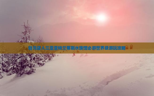 驻马店人三亚亚特兰蒂斯水族馆必游世界级游玩攻略