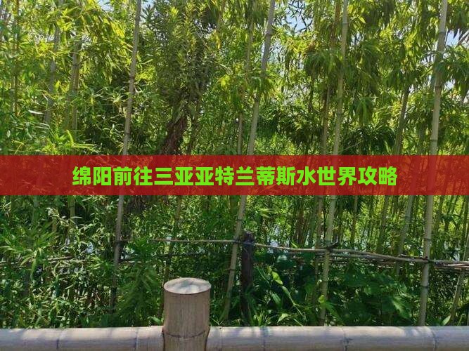 绵阳前往三亚亚特兰蒂斯水世界攻略