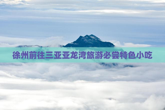徐州前往三亚亚龙湾旅游必尝特色小吃