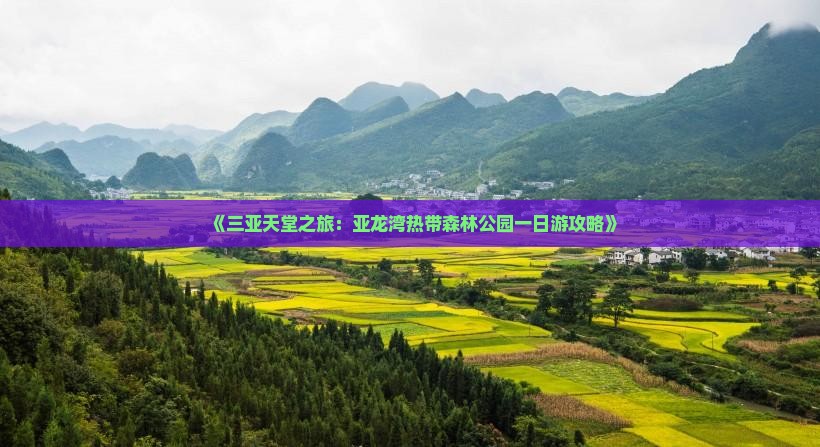 《三亚天堂之旅：亚龙湾热带森林公园一日游攻略》