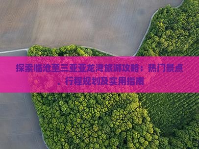 探索临沧至三亚亚龙湾旅游攻略：热门景点、行程规划及实用指南