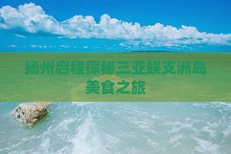 扬州启程探秘三亚蜈支洲岛美食之旅