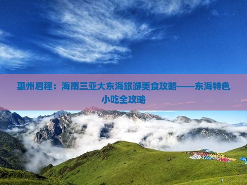 惠州启程：海南三亚大东海旅游美食攻略——东海特色小吃全攻略