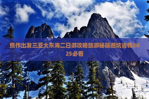 焦作出发三亚大东海二日游