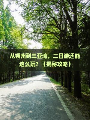 朔州前往三亚三亚湾二日游