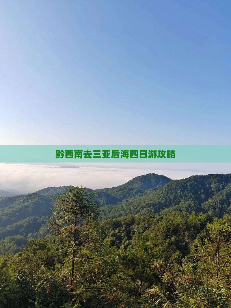 黔西南去三亚后海四日游