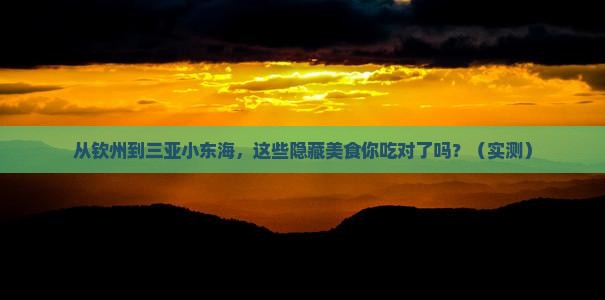 钦州去三亚小东海旅游小吃