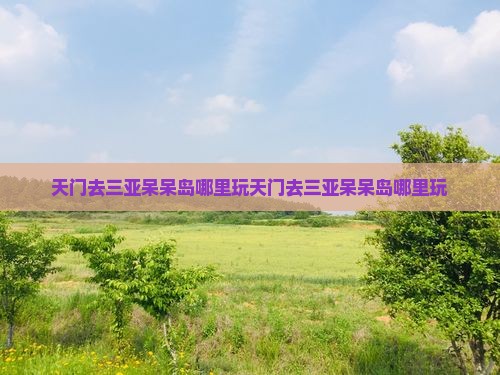 天门去三亚呆呆岛哪里玩