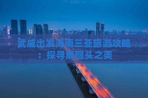 武威出发海南三亚旅游攻略：探寻鹿回头之美