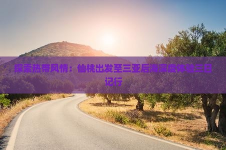探索热带风情：仙桃出发至三亚后海深度体验三日记行