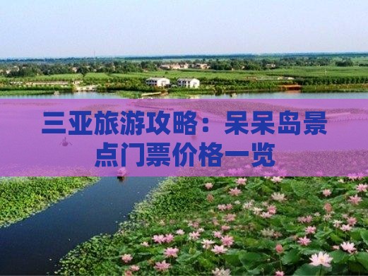 三亚旅游攻略：呆呆岛景点门票价格一览
