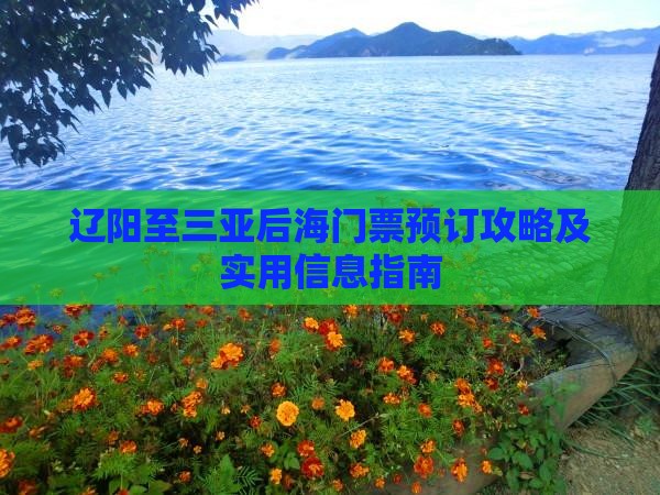 辽阳至三亚后海门票预订攻略及实用信息指南