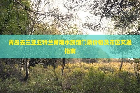 青岛去三亚亚特兰蒂斯水族馆门票价格及市区交通指南