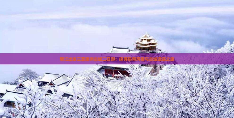 丽江出发三亚崖洲古城二日游：探寻热带风情与古城遗迹之旅