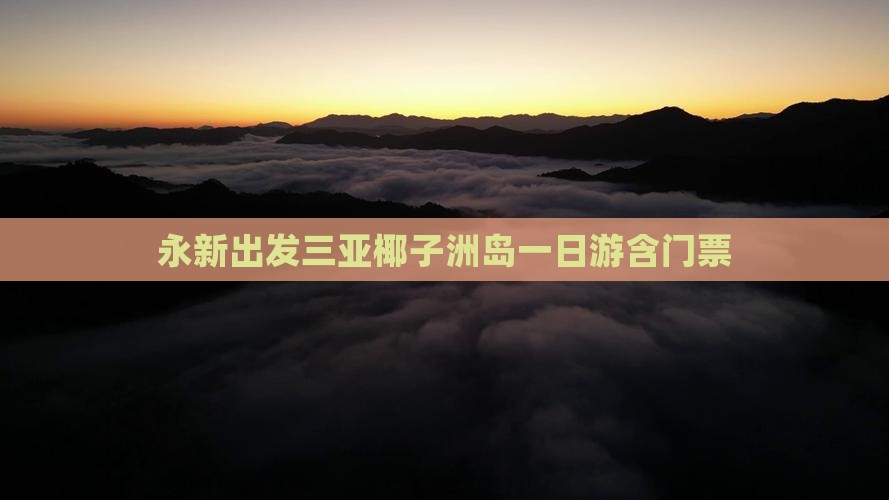 永新出发三亚椰子洲岛一日游含门票