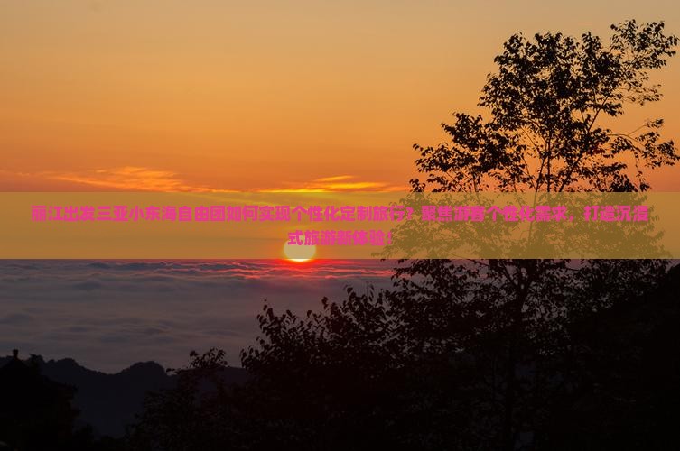 丽江出发三亚小东海自由团如何实现个性化定制旅行？聚焦游客个性化需求，打造沉浸式旅游新体验！