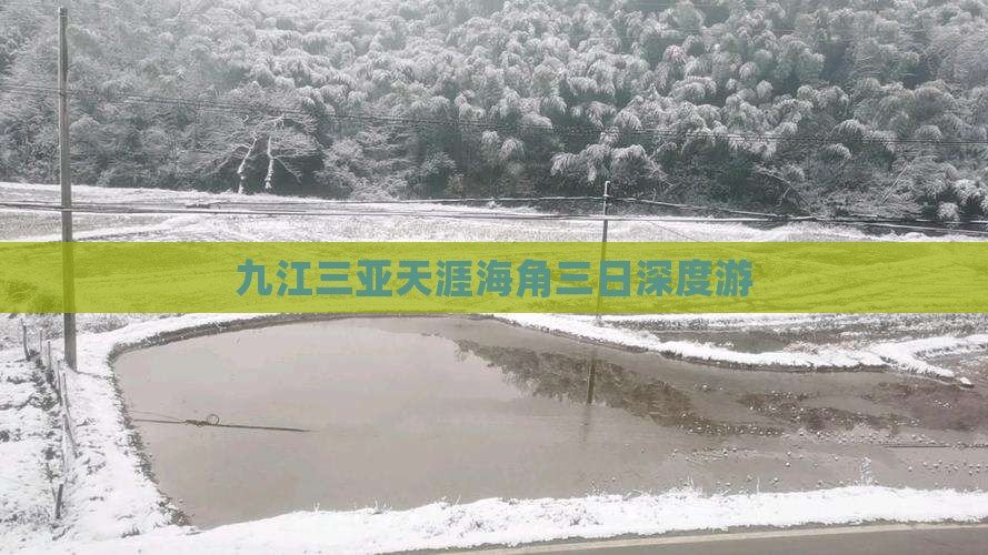 九江三亚天涯海角三日深度游
