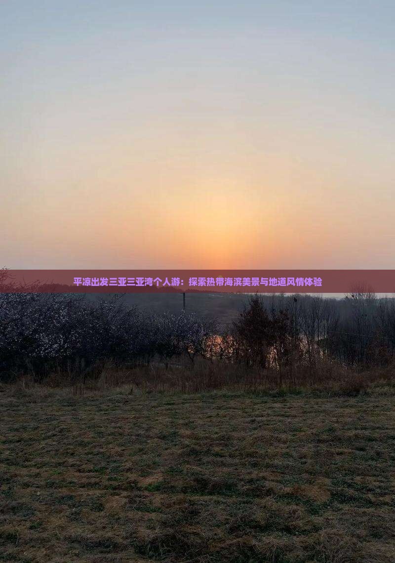 平凉出发三亚三亚湾个人游：探索热带海滨美景与地道风情体验