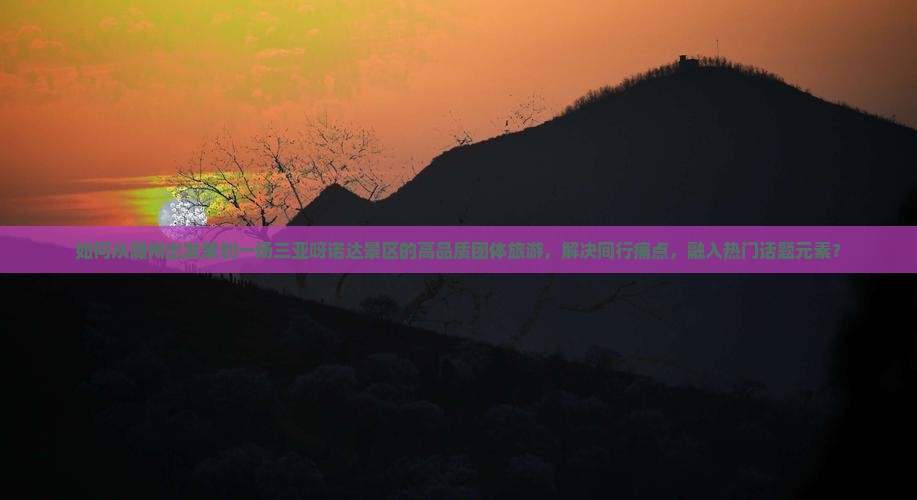 如何从随州出发策划一场三亚呀诺达景区的高品质团体旅游，解决同行痛点，融入热门话题元素？