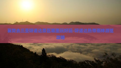 襄樊去三亚呀诺达景区哪里玩好玩-呀诺达热带雨林游览攻略