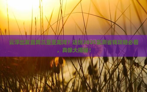 云浮出发三亚亚龙湾旅游