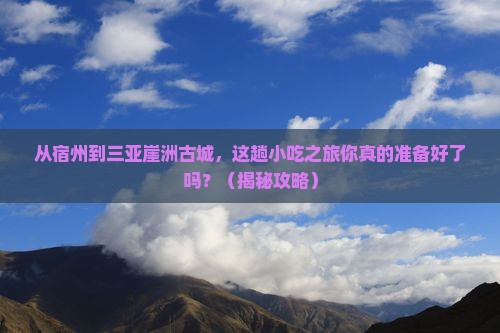 宿州前往三亚崖洲古城旅游小吃