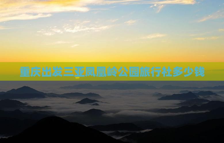重庆出发三亚凤凰岭公园旅行社