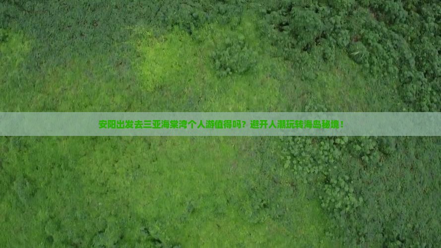 安阳前往三亚海棠湾个人游