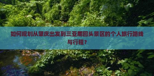 如何规划从肇庆出发到三亚鹿回头景区的个人旅行路线与行程？