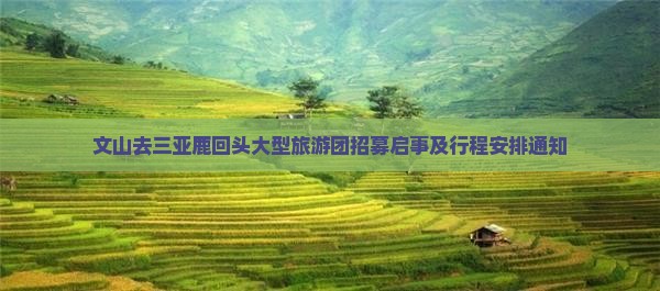 文山去三亚鹿回头大型旅游团招募启事及行程安排通知