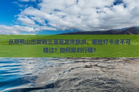从双鸭山出发到三亚亚龙湾旅游，哪些打卡点不可错过？如何规划行程？