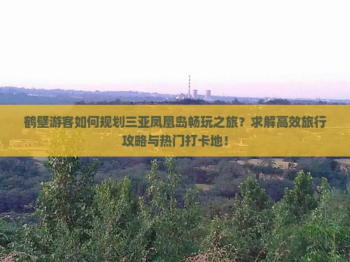 鹤壁游客如何规划三亚凤凰岛畅玩之旅？求解高效旅行攻略与热门打卡地！