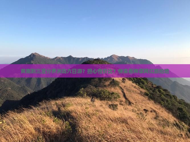 黄南到三亚分界洲岛六日游？担心性价比？快来看种草网红旅拍地