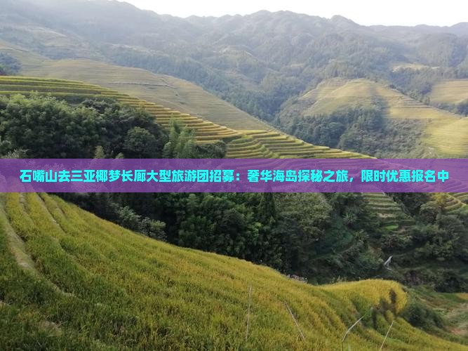 石嘴山去三亚椰梦长廊大型旅游团招募：奢华海岛探秘之旅，限时优惠报名中
