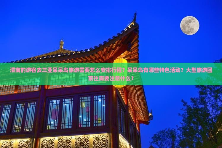渭南的游客去三亚呆呆岛旅游需要怎么安排行程？呆呆岛有哪些特色活动？大型旅游团前往需要注意什么？
