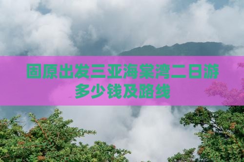 固原出发三亚海棠湾二日游多少钱及路线