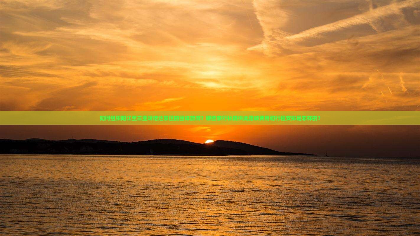 如何组织阳江至三亚呀诺达景区的团体旅游？哪些旅行社提供此路峡费用和行程安排是怎样的？