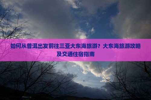 如何从普洱出发前往三亚大东海旅游？大东海旅游攻略及交通住宿指南