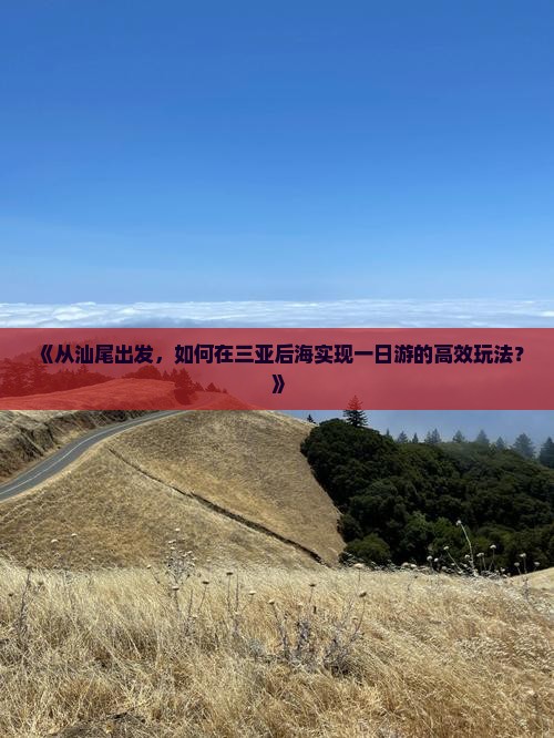 《从汕尾出发，如何在三亚后海实现一日游的高效玩法？》