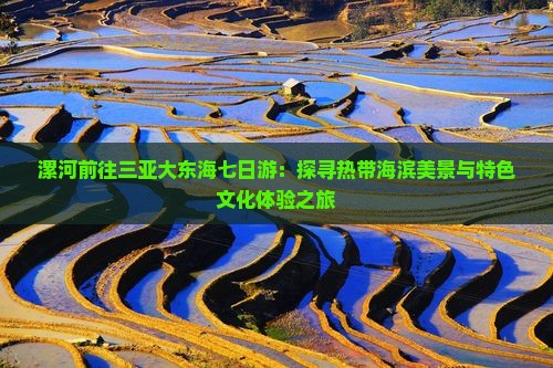 漯河前往三亚大东海七日游：探寻热带海滨美景与特色文化体验之旅