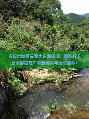 安庆出发至三亚大东海旅游：哪些打卡点不容错过？哪些美食与活动推荐？