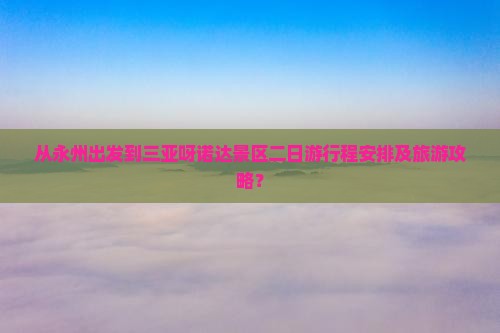 从永州出发到三亚呀诺达景区二日游行程安排及旅游攻略？