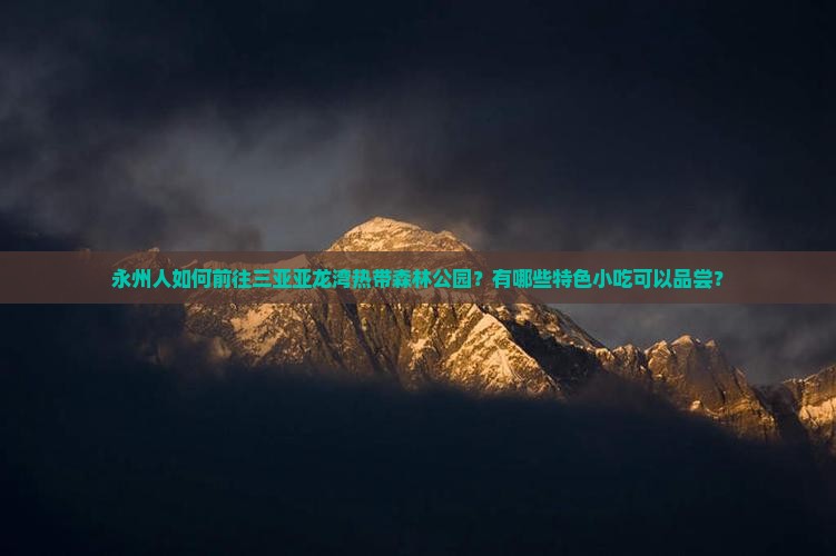 永州人如何前往三亚亚龙湾热带森林公园？有哪些特色小吃可以品尝？