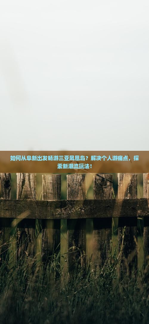 如何从阜新出发畅游三亚凤凰岛？解决个人游痛点，探索新潮流玩法！