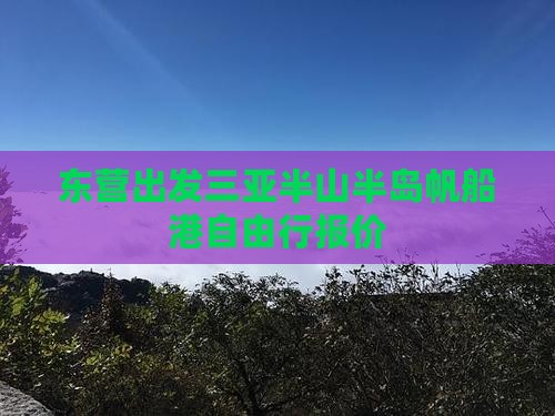东营出发三亚半山半岛帆船港自由行报价