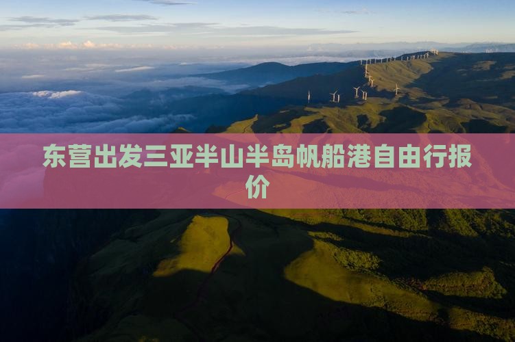 东营出发三亚半山半岛帆船港自由行报价