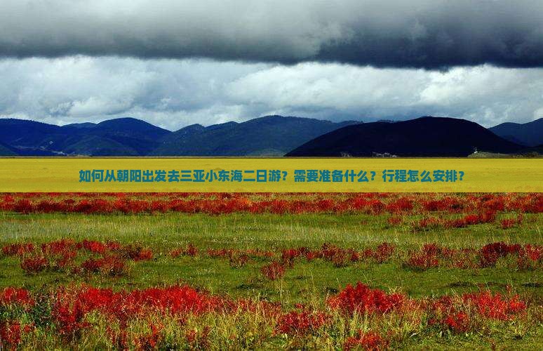 如何从朝阳出发去三亚小东海二日游？需要准备什么？行程怎么安排？