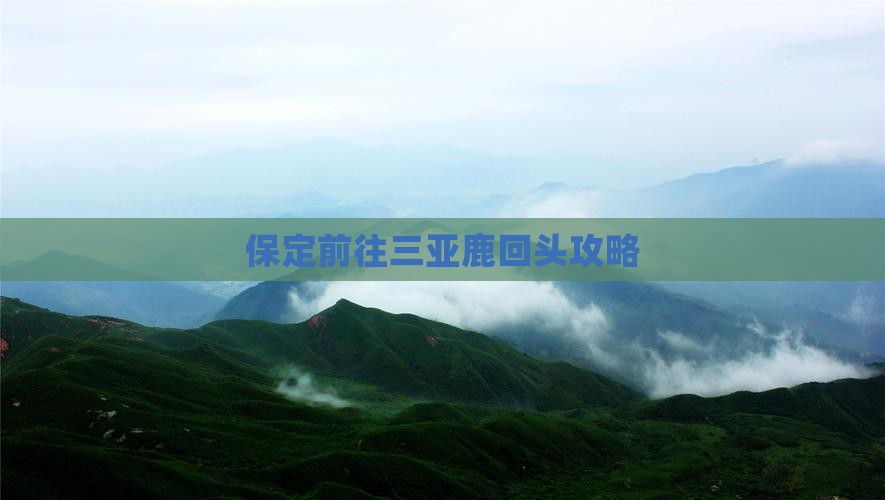 保定前往三亚鹿回头攻略