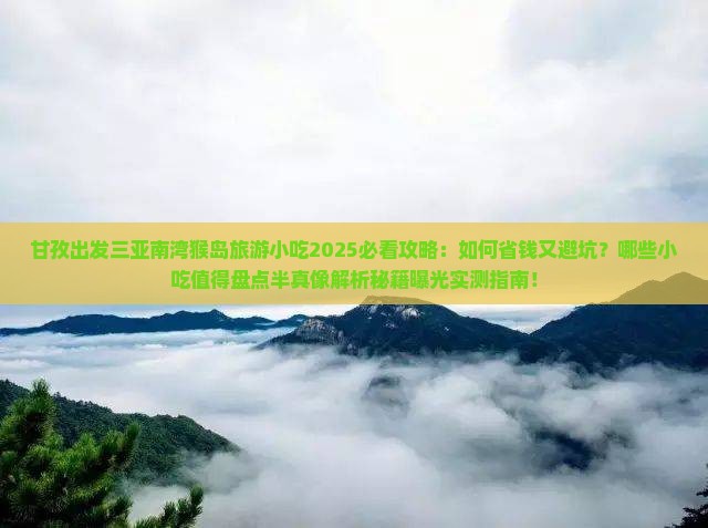 甘孜出发三亚南湾猴岛旅游小吃